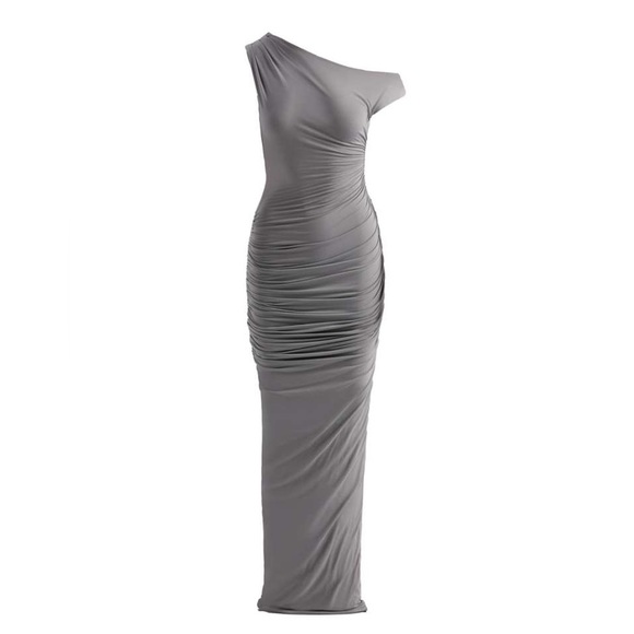 Naked Wardrobe Extra Smooth Maxi Dress in Grey - Picture 3 of 6